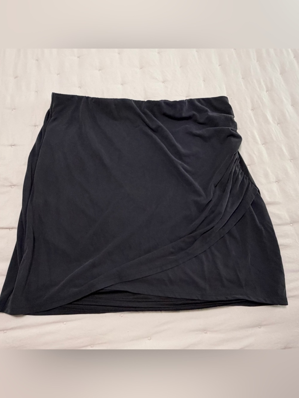 Express Black Ruched Wrap Mini Skirt